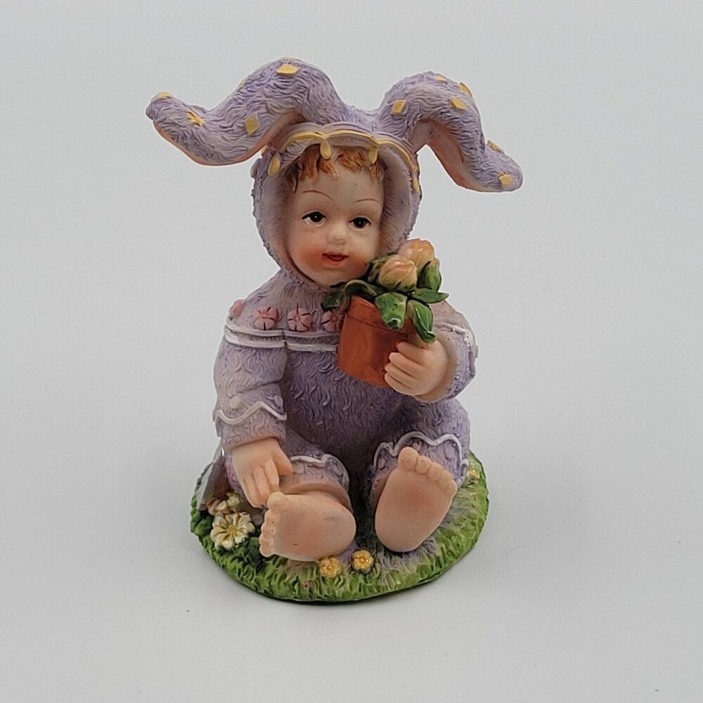 K's Collection Easter Bunny Child Figurine Purple Spring Decor